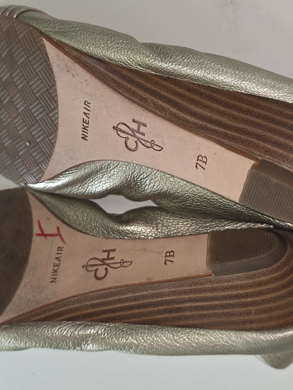 Cole Haan Metallic Silver Leather Flats